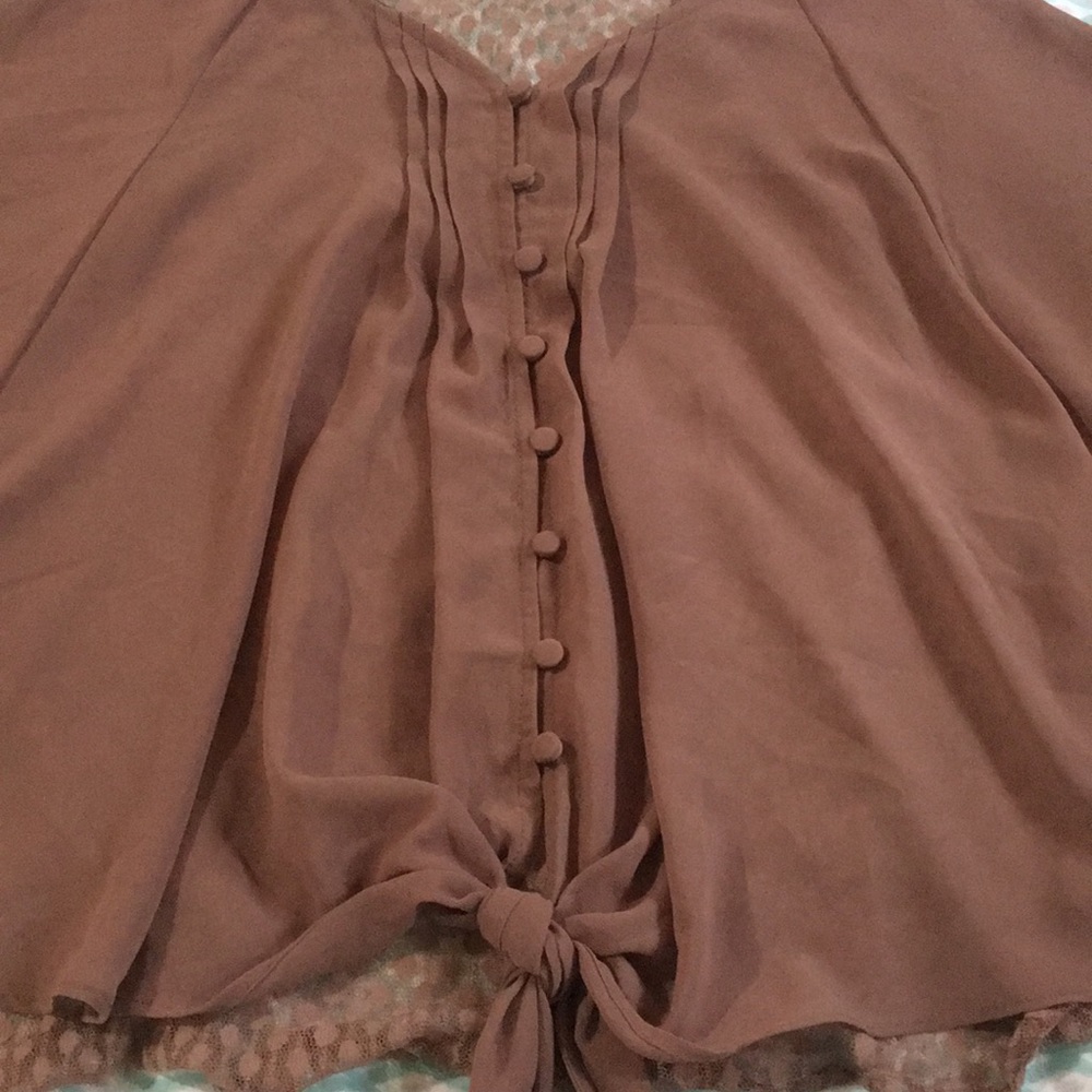 Dark Tan Flowy Blouse from Blue Bird - Picture 4 of 5